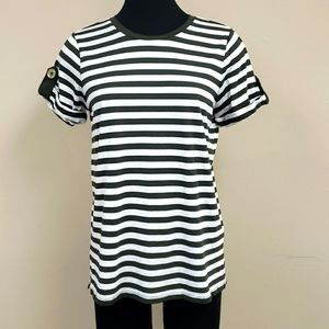 Michael Kors Striped Roll Sleeve Top - Size M